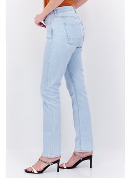 ESPRIT Women Straight Fit Washed Stretchable Jeans, Light Blue  - Image 4