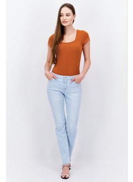 ESPRIT Women Straight Fit Washed Stretchable Jeans, Light Blue  - Image 2