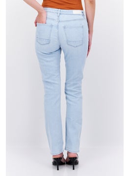 ESPRIT Women Straight Fit Washed Stretchable Jeans, Light Blue  - Image 3