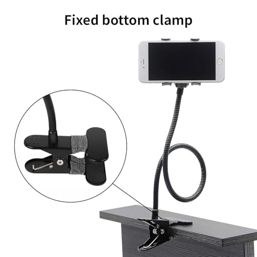 STRIFF Flexible Mobile- Stand, Mobile Clip Holder, Metal Built -for Video, Heavy Duty Foldable Tabletop Holder with 360° Rotation, Multi Angle Clamp for All Smartphones (Black) - Image 3