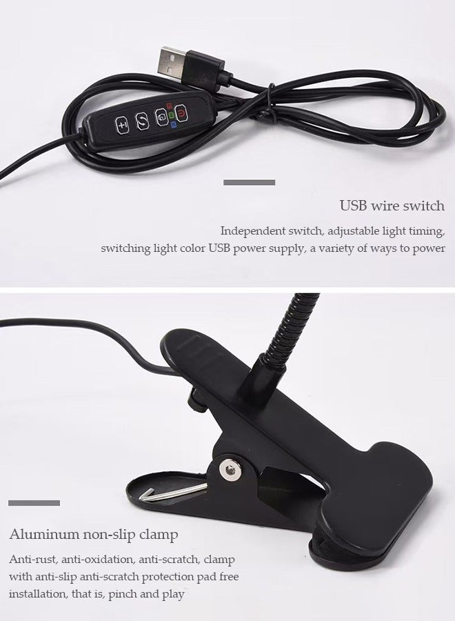 DUNISO USB clip plant growth light, 2 lamp heads, timed full spectrum, succulent herb seedling supplement light, LED plant growth light, used to promote plant growth - Image 5