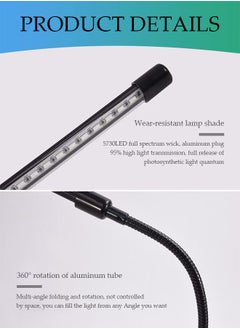 DUNISO USB clip plant growth light, 2 lamp heads, timed full spectrum, succulent herb seedling supplement light, LED plant growth light, used to promote plant growth  - Image 4