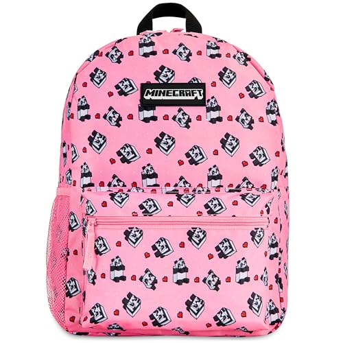 Minecraft Backpack for Boys Kids Teens Adjustable Straps Front Pocket Daypack Backpacks for Sports Gym School Gamer Gifts Pink - Image 1