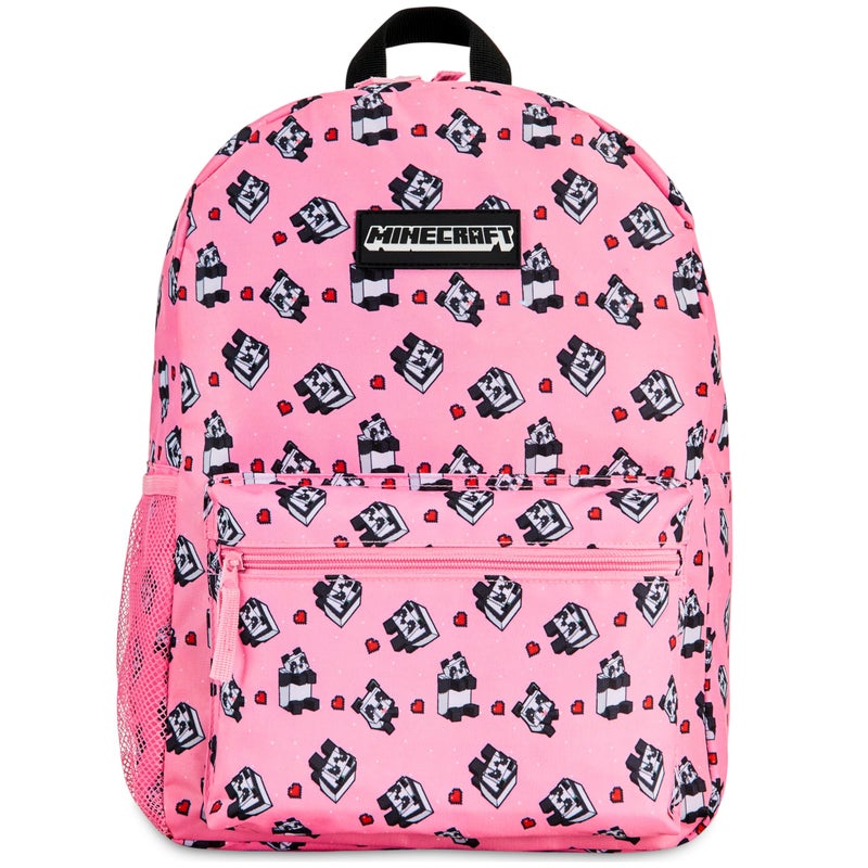 Minecraft Backpack for Boys Kids Teens Adjustable Straps Front Pocket Daypack Backpacks for Sports Gym School Gamer Gifts Pink - Image 2