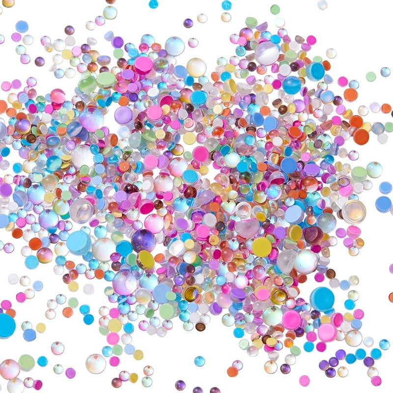 Mermaid Rhinestone mat Candy Caramel Stone Mix Beaded Nail Art Beads Blend Size 1440pcs(Mixed Color)