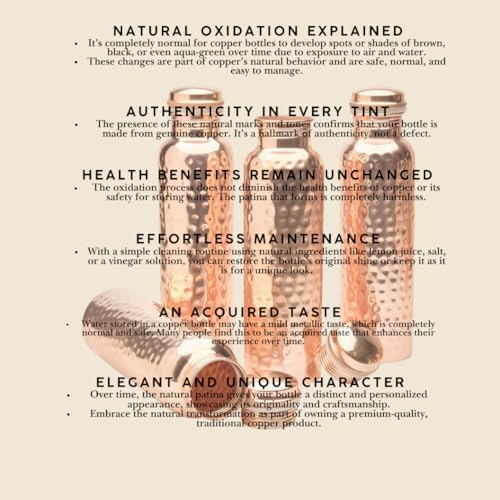 Advanced Mixology Glytterati Hammered Copper Water Bottle (34 oz/1000ml) (Set of 4) | Pure Copper Bottle for Drinking Water - Image 2