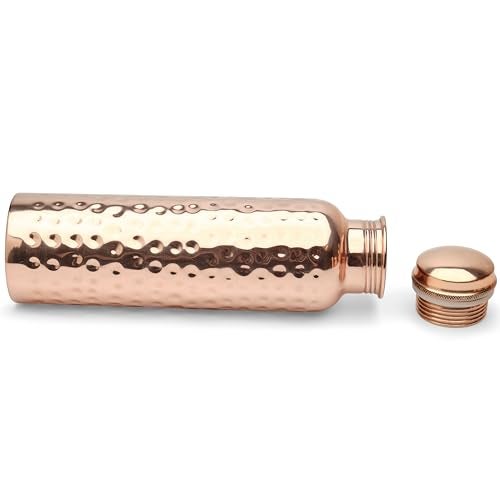 Advanced Mixology Glytterati Hammered Copper Water Bottle (34 oz/1000ml) (Set of 4) | Pure Copper Bottle for Drinking Water - Image 5
