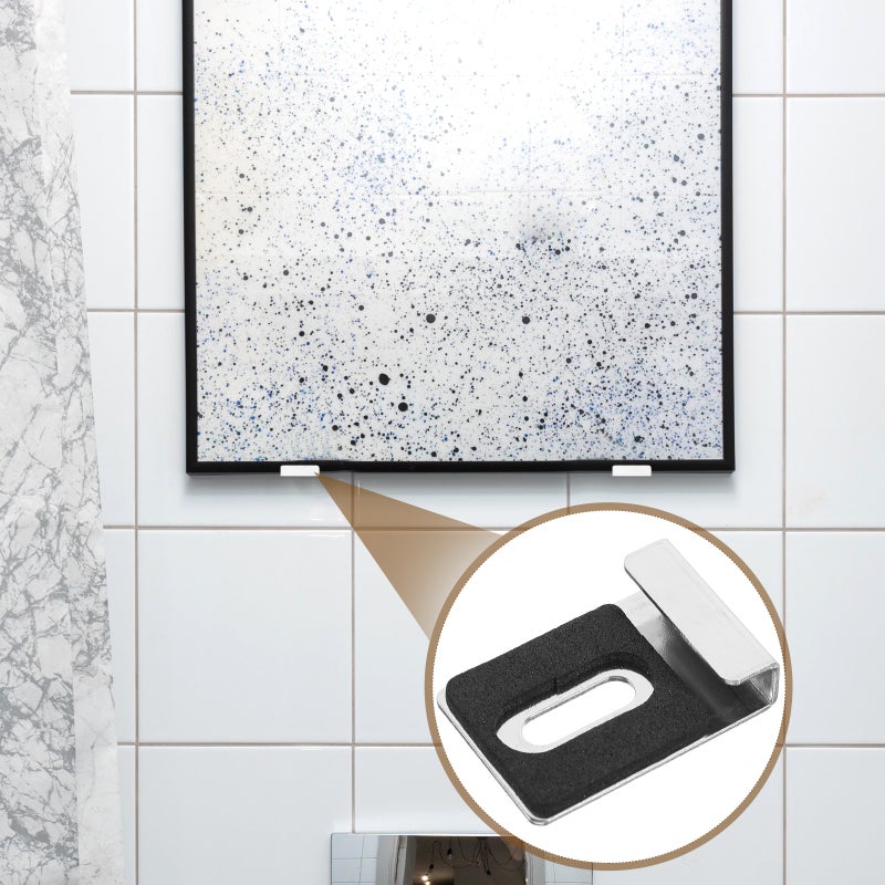 4pcs Mirror Clips Wall Mounting Mirror Holder Clips Frameless Mirror Retainer Clips - Image 5