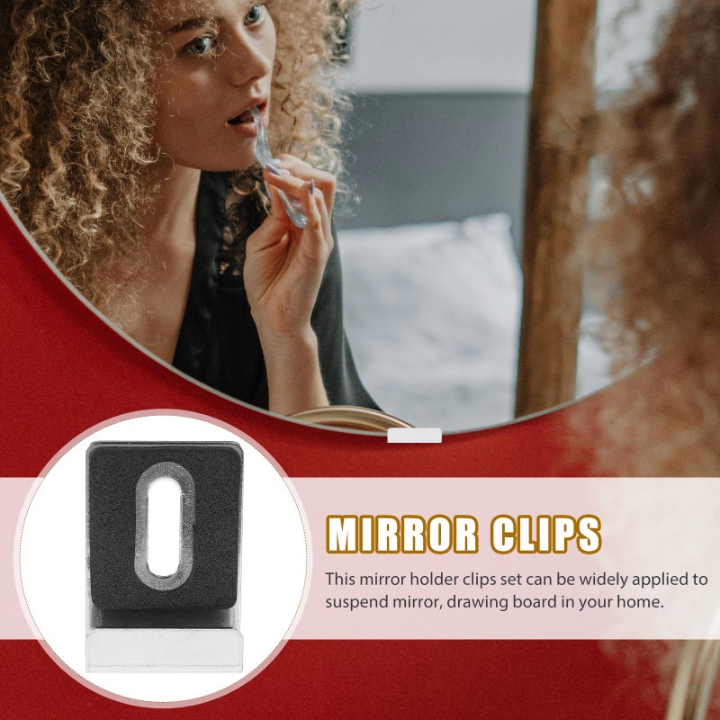 4pcs Mirror Clips Wall Mounting Mirror Holder Clips Frameless Mirror Retainer Clips - Image 4