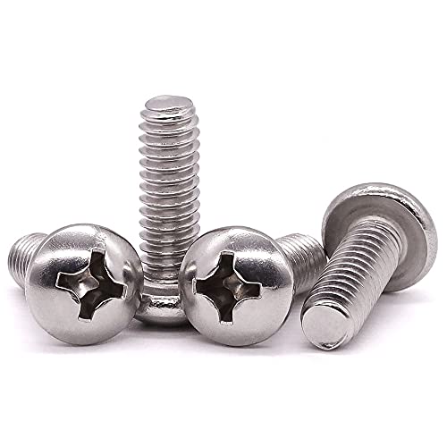 EASTLO #6-32 x 3/8" Pan Head Machine Screw, Phillips Drive, 304 Stainless Steel 18-8, Bright Finish, Fully Machine Thread, 100 Pcs - Image 1
