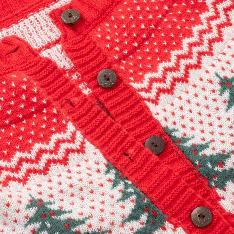 Beopjesk Women's Funny Fall Winter Long Sleeve Christmas Tree Elk Santa Claus Xmas Button Knit Cardigan Sweater Vintage Knitted Outerwear(25-Xmas-5,XL) - Image 3