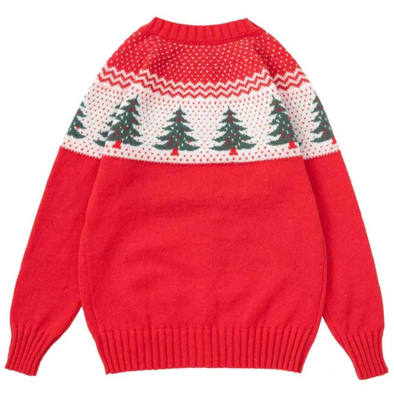 Beopjesk Women's Funny Fall Winter Long Sleeve Christmas Tree Elk Santa Claus Xmas Button Knit Cardigan Sweater Vintage Knitted Outerwear(25-Xmas-5,XL) - Image 2