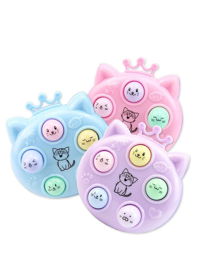 3pcs Mini handheld whack-a-mole toy game console decompression keychain cute cartoon creative toy - Image 1