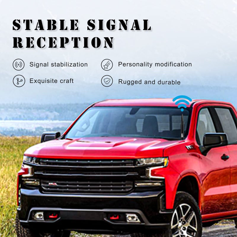 Ajxn 1 PC Car Truck Bullet Antenna, Automobile Antenna Mast, Suitable for GM Chevy Silverado 1500 3500 HD Avalanche GMC Sierra 1500 3500 Denali Heavy Duty Pickup Trucks Accessories (Black) - Image 5
