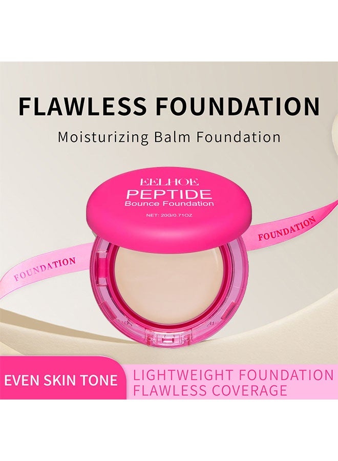 EELHOE Peptide Bounce Foundation ， Anti-Aging Vegan Makeup with Firming Peptides, Medium Buildable Coverage, Blurs Wrinkles & Smooths Skin Texture - Clean Formula for Mature Skin 20g，# Ivory White - Image 3