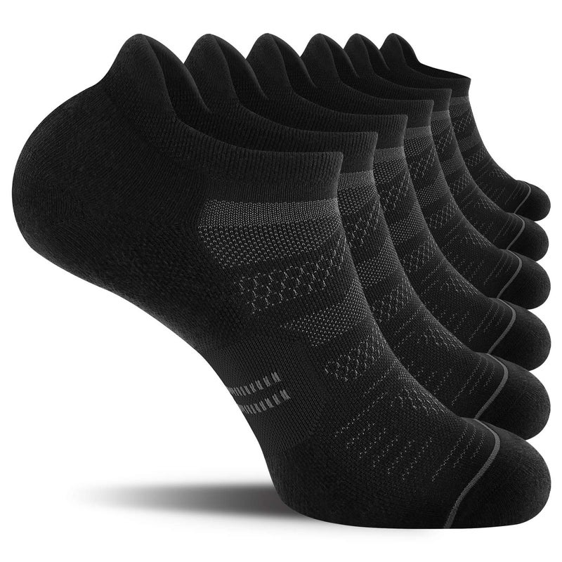 CS CELERSPORT 6 Pack Men's Running Ankle Socks with Cushion, Low Cut Athletic Sport Tab Socks - Image 1