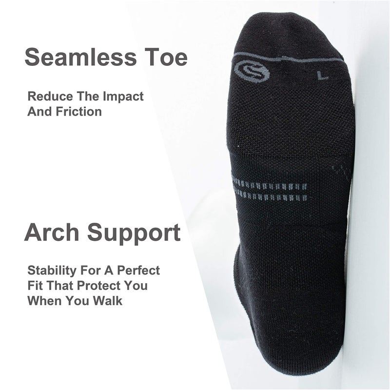 CS CELERSPORT 6 Pack Men's Running Ankle Socks with Cushion, Low Cut Athletic Sport Tab Socks - Image 4