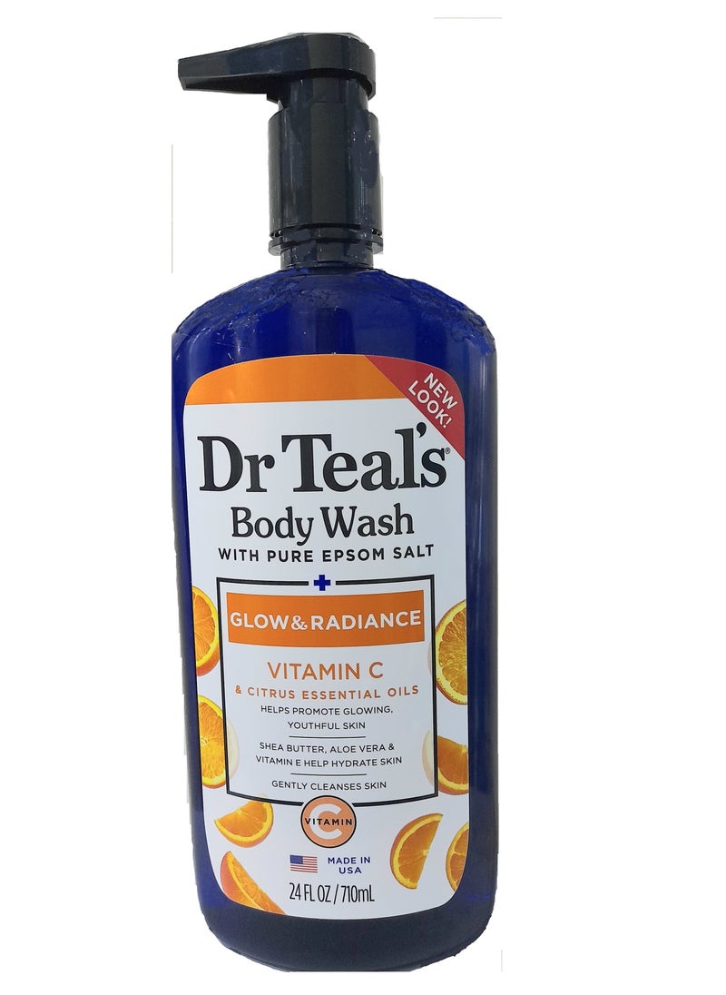 Dr Teal's Epsom Salt Body Wash Vitamin C and Citrus Oils 710ml  - Image 2