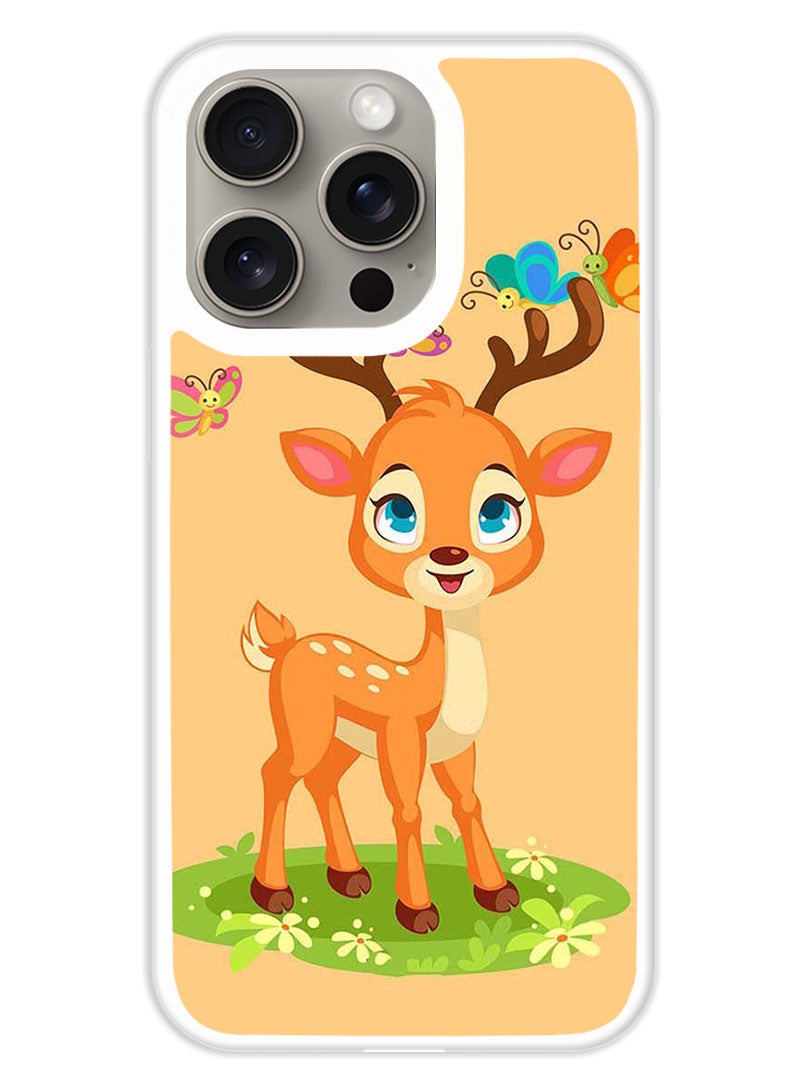 Theodor Protective Case Cover For APPLE IPHONE 15 Pro Deer (White Bumper) - Image 1