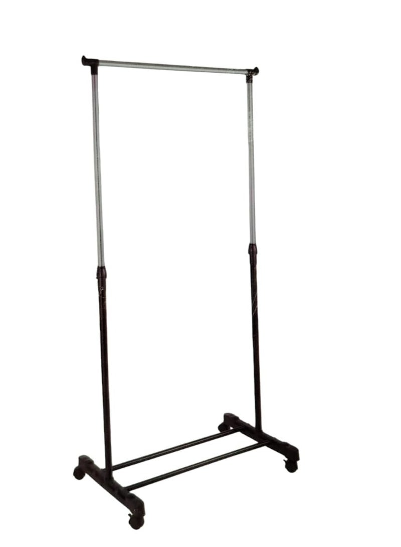 عمود رف تعليق ملابس مفرد أسود/ فضي - Image 1