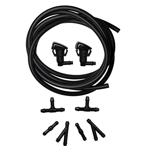 ZHPTAM Windshield Washer Fluid Hose & 2 Pcs Hood Nozzle Sprayer kit, Compatible with Jeep Grand Cherokee 2011-2023 & Dodge Durango 2011-2023 –Replaces OEM # 68260443AA, 55372143AB, 68269108AA - Image 1