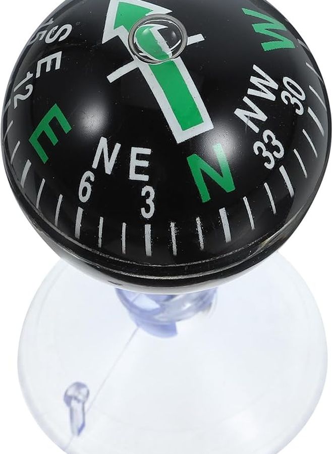 Green Mini Car Dashboard Compass 38mm With Suction Cup For Navigation - Image 1
