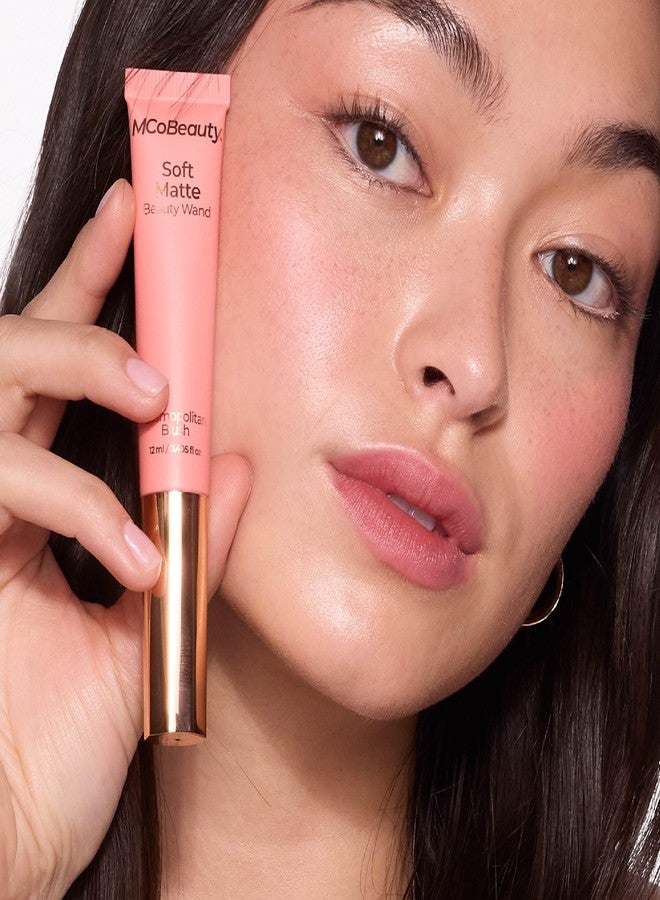MCoBeauty Soft Matte Beauty Wand, Peach Bellini Blush, Velvety Finish of Buildable Color, Vegan, Cruelty Free Cosmetics - Image 2