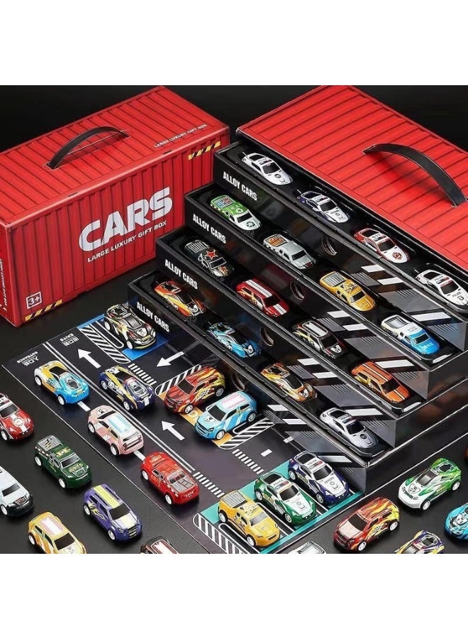 48 قطعة سيارات معدنية قابلة للسحب، سيارات سباق مصغرة من سبائك معدنية، ألعاب سيارات دفع وسحب للأطفال، هدايا حفلات مناسبة للأطفال الأولاد والبنات، هدايا عيد الميلاد، ألعاب هدايا - Image 2