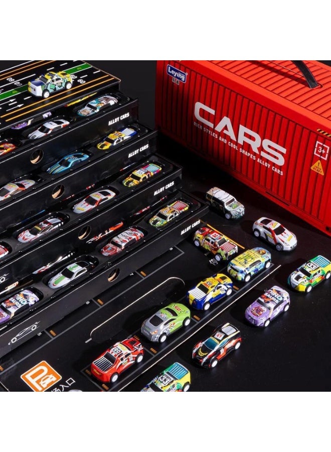 48 قطعة سيارات معدنية قابلة للسحب، سيارات سباق مصغرة من سبائك معدنية، ألعاب سيارات دفع وسحب للأطفال، هدايا حفلات مناسبة للأطفال الأولاد والبنات، هدايا عيد الميلاد، ألعاب هدايا - Image 3