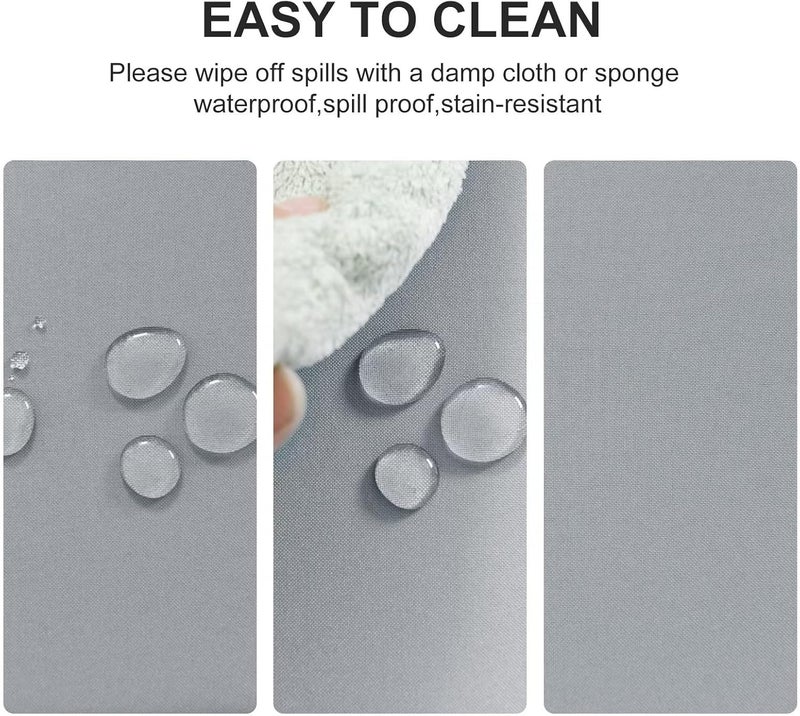 DWCN Silver Grey Tablecloth Stain Protection Washable Table Linen Waterproof Table Cloth for Dining Room, Garden, Party, Weddings or Household, 130 x 220 cm - Image 2