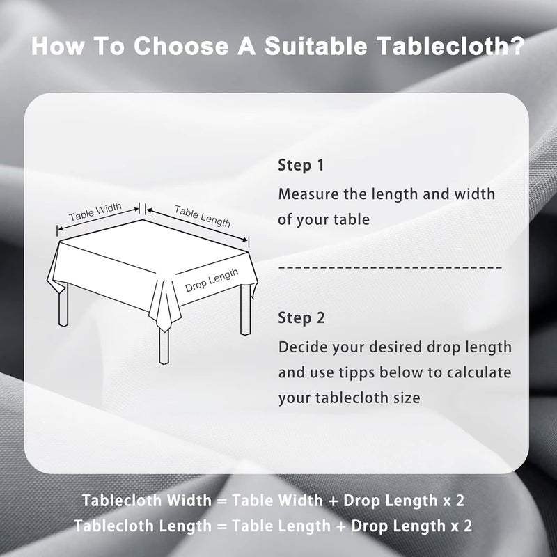DWCN Silver Grey Tablecloth Stain Protection Washable Table Linen Waterproof Table Cloth for Dining Room, Garden, Party, Weddings or Household, 130 x 220 cm - Image 3