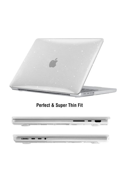 Ultra-thin Plastic Hard Shell Protective Case for MacBook Pro 14 Inch 2024 2023 2021, Case for Mac Pro 14 M4 M3 M2 M1 Pro/Max A3112/A3185/A3401/A2442/A2779/A2918/A2992, Crystal Glitter