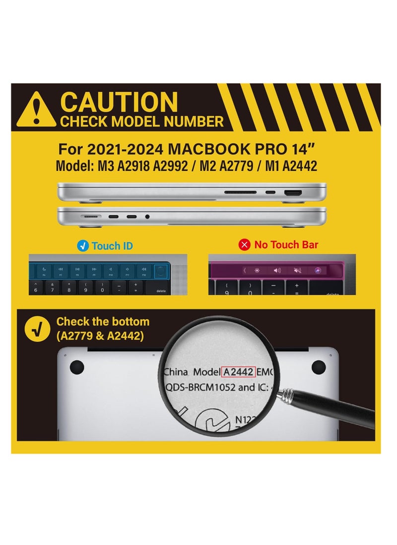 Generic - Ultra-thin Plastic Hard Shell Protective Case for MacBook Pro 14 Inch 2024 2023 2021, Case for Mac Pro 14 M4 M3 M2 M1 Pro/Max A3112/A3185/A3401/A2442/A2779/A2918/A2992, Crystal Glitter - Image 1