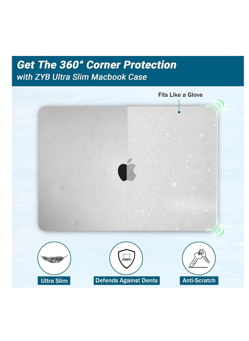 Generic - Ultra-thin Plastic Hard Shell Protective Case for MacBook Pro 14 Inch 2024 2023 2021, Case for Mac Pro 14 M4 M3 M2 M1 Pro/Max A3112/A3185/A3401/A2442/A2779/A2918/A2992, Crystal Glitter - Image 1