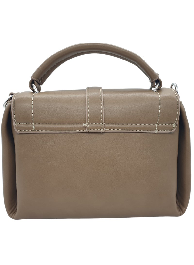 TO FASHION TO 3006 LEATHER WOMEN, GIRLS TOP HANDLE BAG, CROSS BODY BAG, SHOULDER BAG, WITH ATTATCHED BELT, MODERN, UNIQUE AND ELEGANT DESIGN, DIMENSIONS 15*22*10 CM COFFEE A  - Image 5