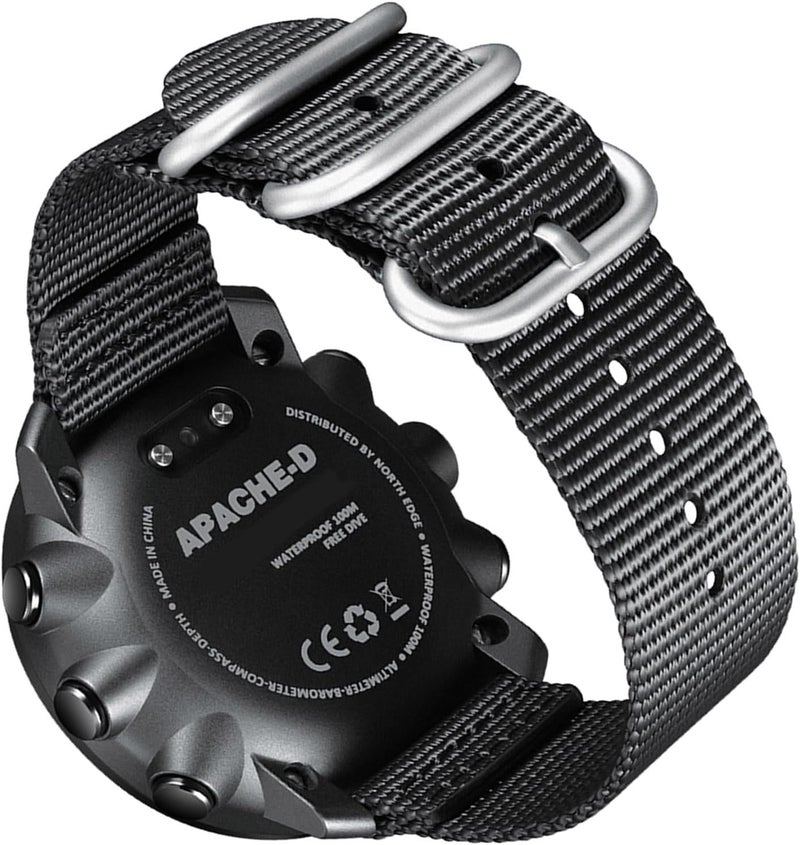 Luocute Outdoor Diving Watch, LED Backlight Compass Thermometer Altimeter Barometer 100M Water Proof with Dive Logging World Time Alarm, for Diving Swimming Hiking Jogging - Image 4