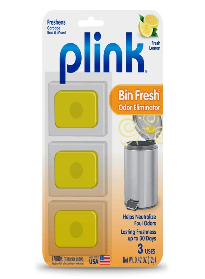 Plink Fresh Spaces Odor Eliminators, Fresh Lemon Scent, for Garbage Bins & More, 3-Count