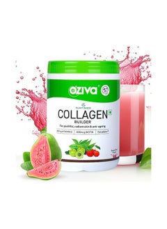 OZiva Vegan Collagen Guava Glow Biotin Vitamin C Brighter Youthful Skin Collagen Supplement Women Men Plant Based Powder Certified Vegan 200g Pack of 1  - Image 1