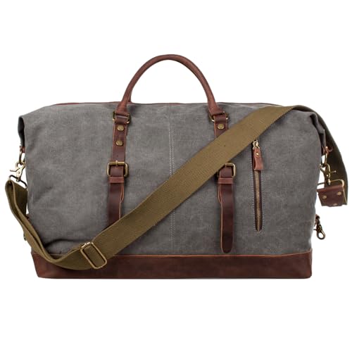 S-ZONE Duffle Bag for Travel Canvas Duffel Bag Carry on Weekender Bag for Men - Image 1