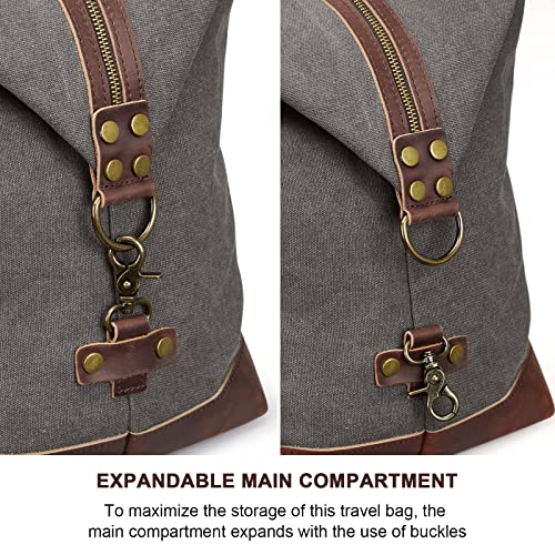 S-ZONE Duffle Bag for Travel Canvas Duffel Bag Carry on Weekender Bag for Men - Image 4