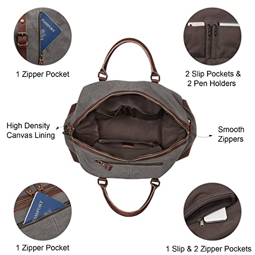 S-ZONE Duffle Bag for Travel Canvas Duffel Bag Carry on Weekender Bag for Men - Image 5