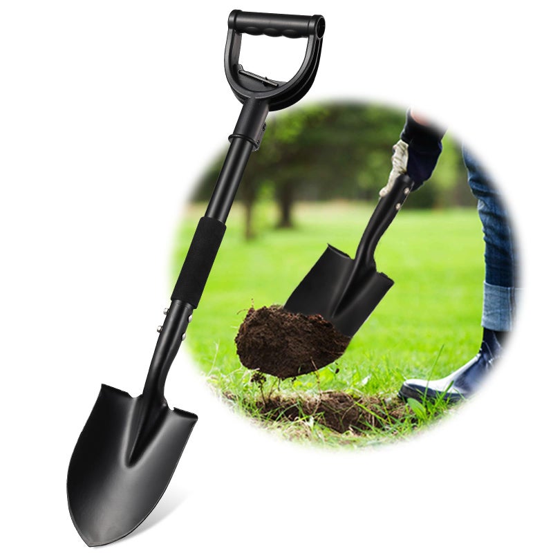 Coconut Shovel for Digging, 31" Garden Shovel with Ergonomic D-Grip, Compact Small Metal Spade Shovel for Gardening Camping, Kids Sand Beach Mini Spade, Portable - Image 1