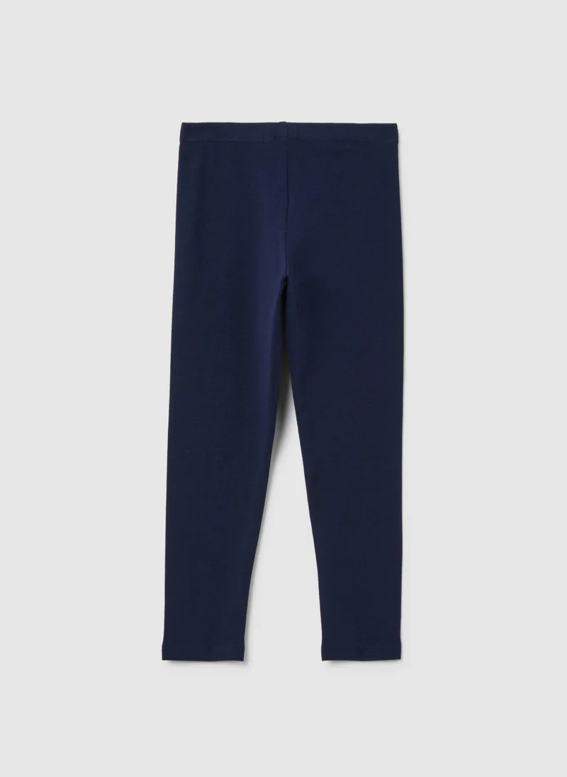 Ovs GIRLS' SKINNY BLUE STRETCH COTTON LEGGINGS