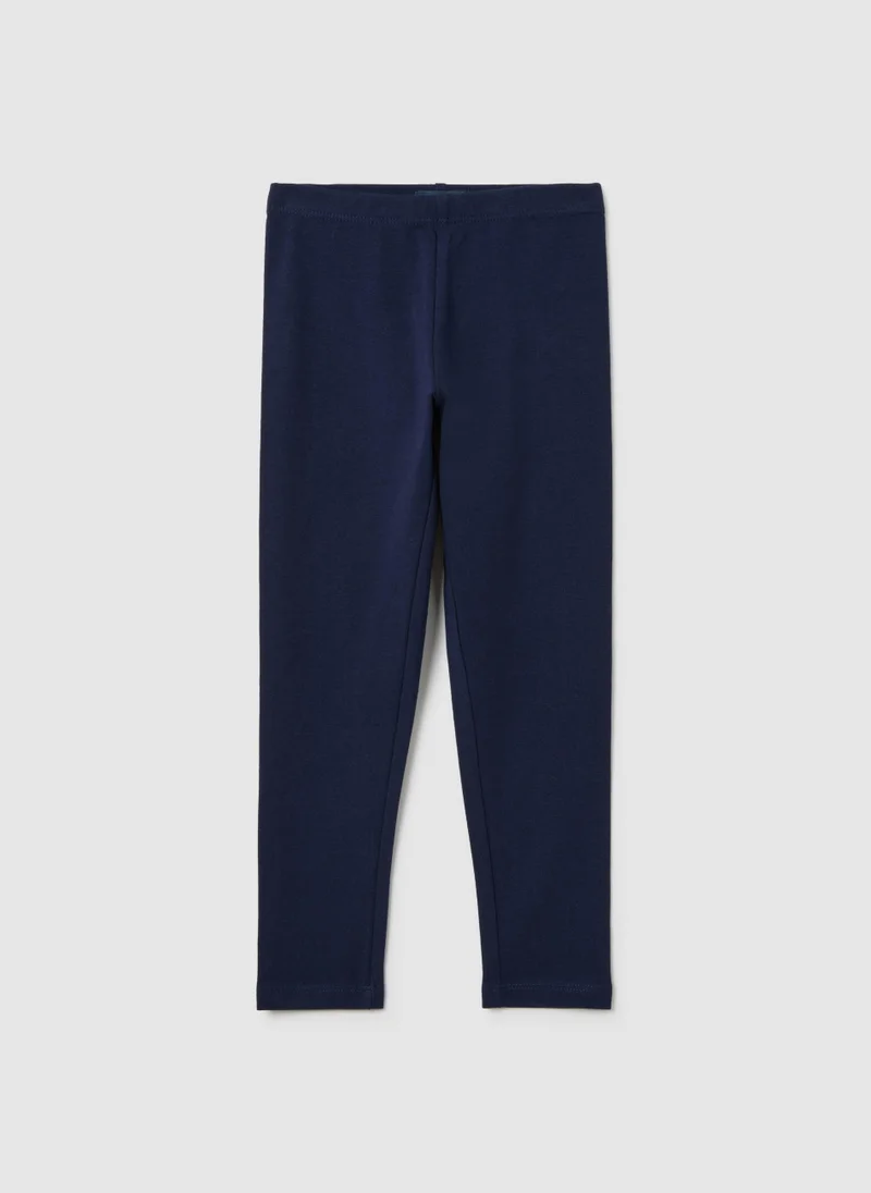 Ovs GIRLS' SKINNY BLUE STRETCH COTTON LEGGINGS