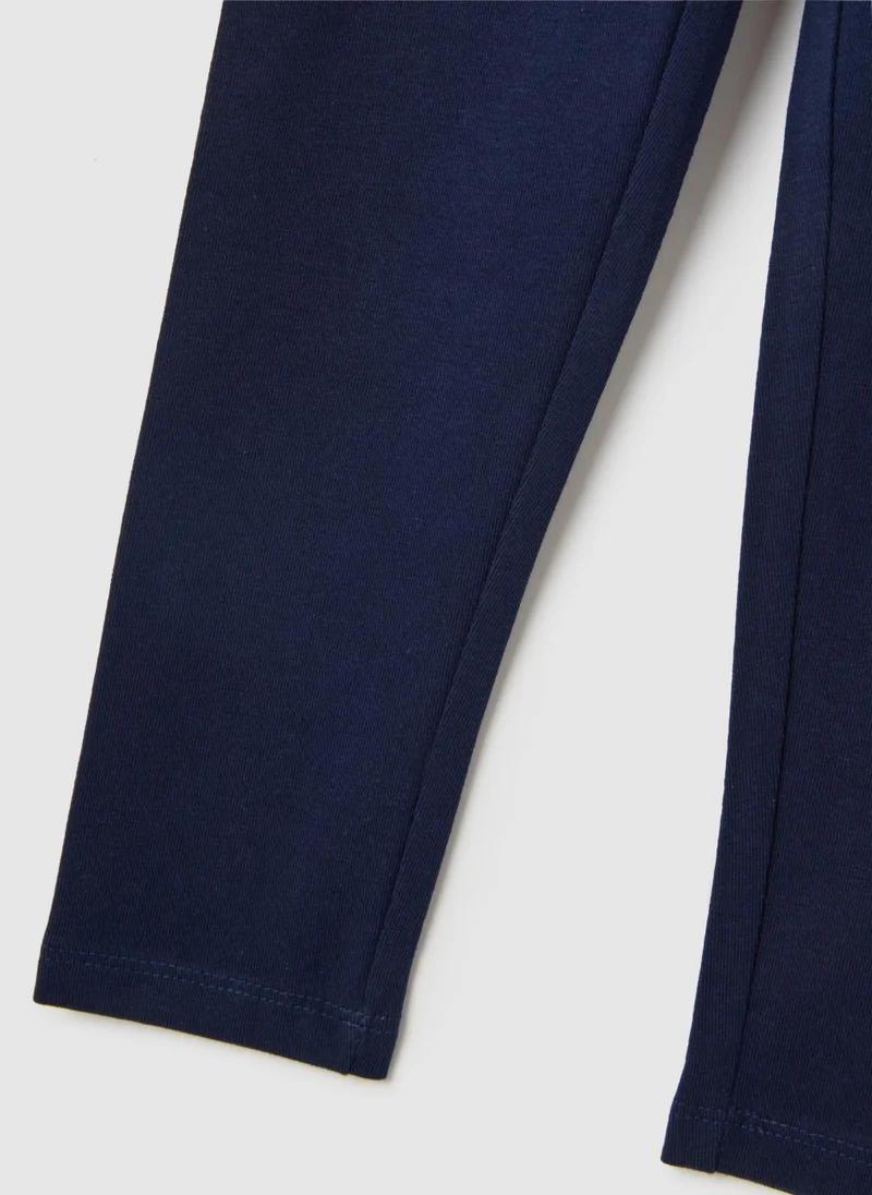 Ovs GIRLS' SKINNY BLUE STRETCH COTTON LEGGINGS