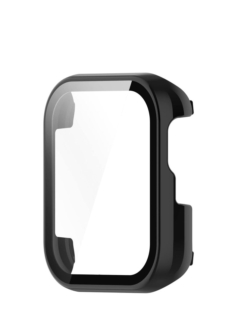 غطاء كامل للكمبيوتر مع خفف من الزجاج حامي الشاشة متوافق مع أوبو ووتش SE ( أسود ) - Image 1