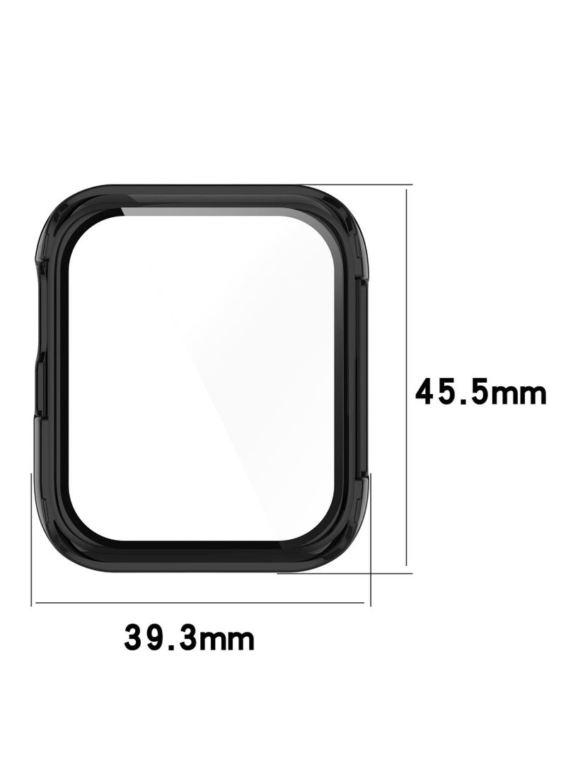 غطاء كامل للكمبيوتر مع خفف من الزجاج حامي الشاشة متوافق مع أوبو ووتش SE ( أسود ) - Image 5