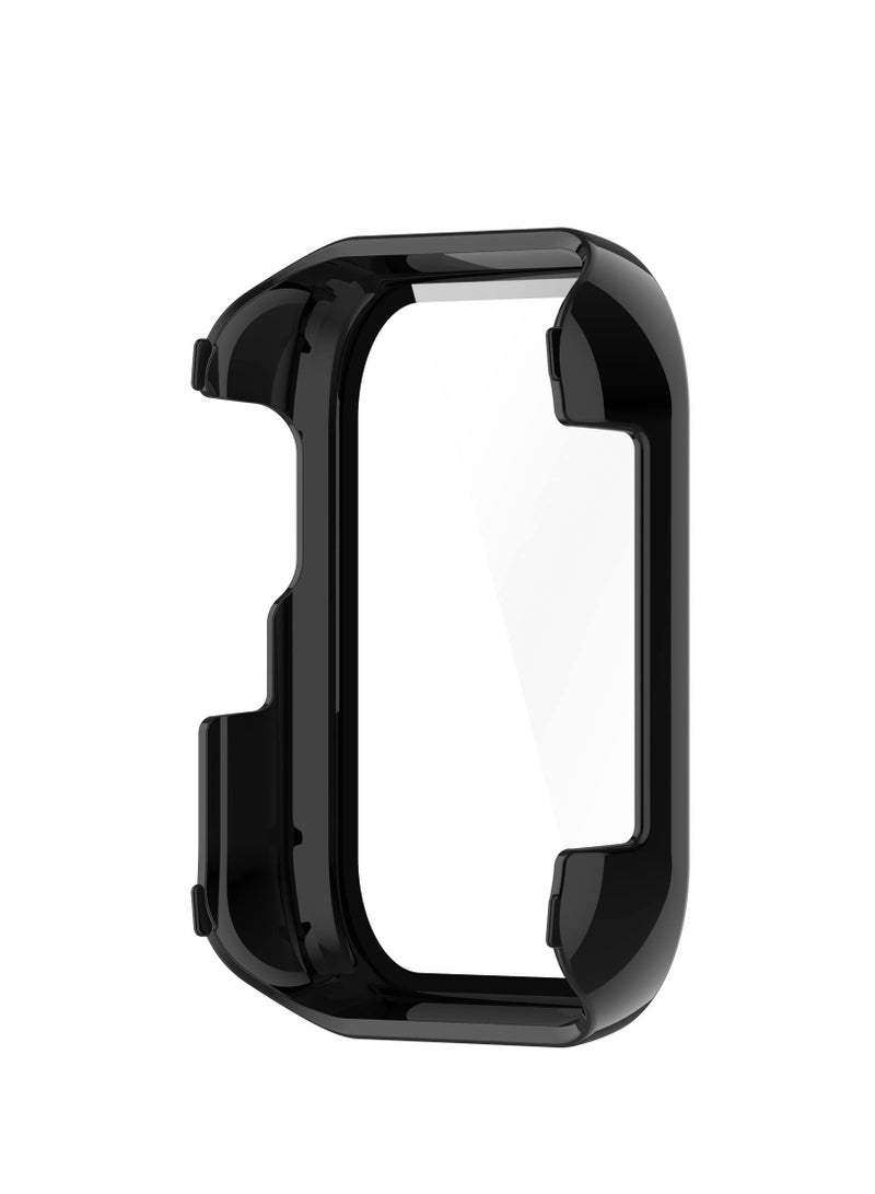 غطاء كامل للكمبيوتر مع خفف من الزجاج حامي الشاشة متوافق مع أوبو ووتش SE ( أسود ) - Image 4