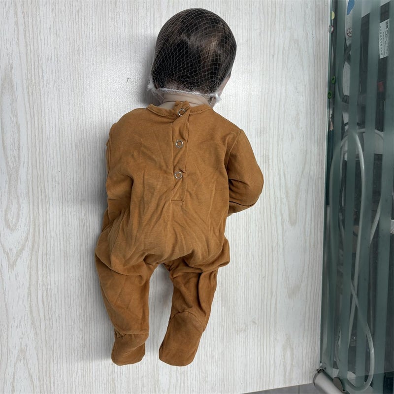 GYCV Realistic Reborn Baby Dolls Black Boy - 19 Inch Lifelike Newborn Baby Boy Doll with Hair Weighted Cloth Body Baby Dolls African American Dark Skin Reborn Doll with Accessories for Kids Ages 3+ - Image 2