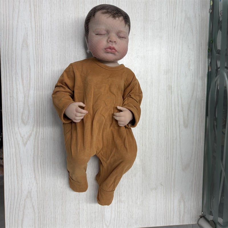 GYCV Realistic Reborn Baby Dolls Black Boy - 19 Inch Lifelike Newborn Baby Boy Doll with Hair Weighted Cloth Body Baby Dolls African American Dark Skin Reborn Doll with Accessories for Kids Ages 3+ - Image 1